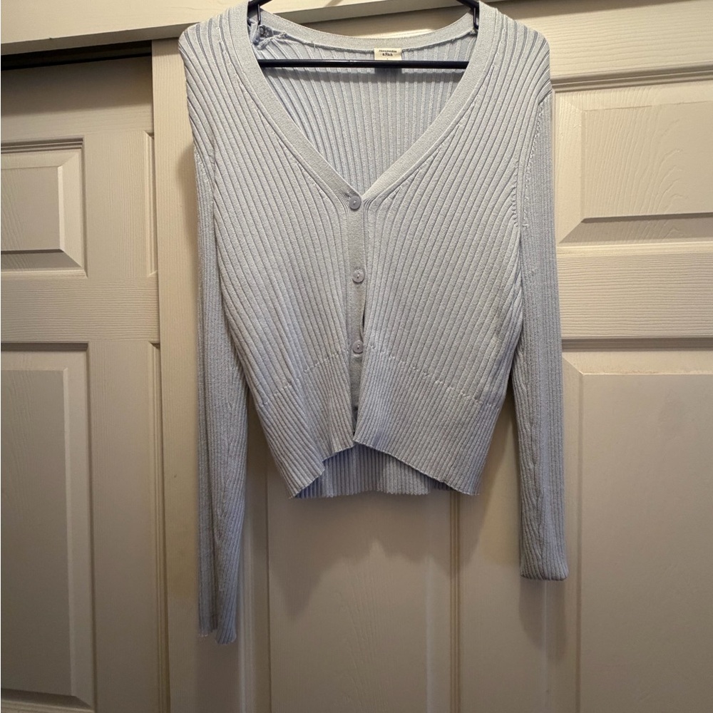 Abercrombie & Fitch Light Blue Ribbed Cardigan